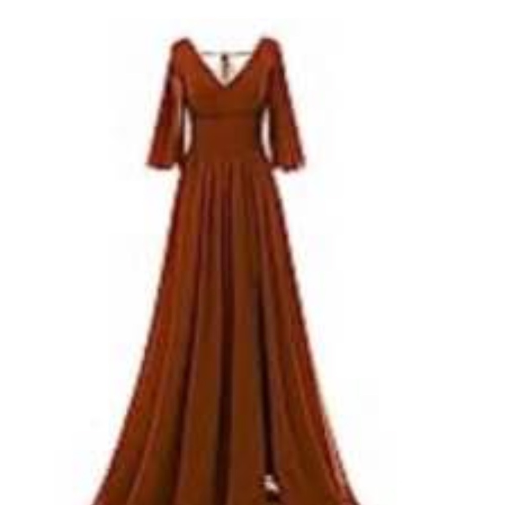 Elegant Rust Maxi Dress